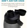 32oz Leakproof Flip-Top Water Bottle with Handle, BPA-Free Plastic Sports Bottle for Adults, Black