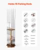 16 Pole Fishing Rod Holder Wood Fishing Rack for Garage 360° Rotate Floor Stand