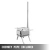VEVOR Tent Wood Stove 18.1x15x27.2 inch, Camping Wood Stove 304 Stainless Steel With Folding Pipe