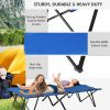 Outsunny 2 Person Folding Camping Cot for Adults, 50" Extra Wide Portable Sleeping Cot with Carry Bag, Elevated Camping Bed, Beach Hiking, Blue