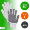 PVC Dotted Gloves Medium, Pack of 12, Single Side Dots, Unisex, Protective Glove