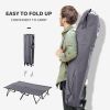 Outsunny 2 Person Folding Camping Cot for Adults, 50" Extra Wide Outdoor Portable Sleeping Cot with Carry Bag, Beach Hiking