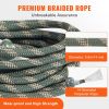 VEVOR Tree Stand Safety Rope, 30 ft/91.44 m Treestand Lifeline Rope 30KN Breaking Tension, 0.6'' Hunting Safety Line with Prusik Knot