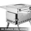 VEVOR Tent Wood Stove 18.1x15x27.2 inch, Camping Wood Stove 304 Stainless Steel With Folding Pipe