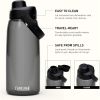 32oz Leakproof Flip-Top Water Bottle with Handle, BPA-Free Plastic Sports Bottle for Adults, Black