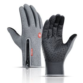 Hot Winter Gloves For Men Women Touchscreen Warm Outdoor Cycling Driving Motorcycle Cold Gloves Windproof Non-Slip Womens Gloves (Gloves Size: S, Color: Gray)