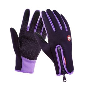 Hot Winter Gloves For Men Women Touchscreen Warm Outdoor Cycling Driving Motorcycle Cold Gloves Windproof Non-Slip Womens Gloves (Gloves Size: S, Color: Purple)