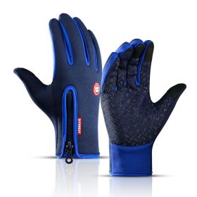 Hot Winter Gloves For Men Women Touchscreen Warm Outdoor Cycling Driving Motorcycle Cold Gloves Windproof Non-Slip Womens Gloves (Gloves Size: S, Color: Dark blue)