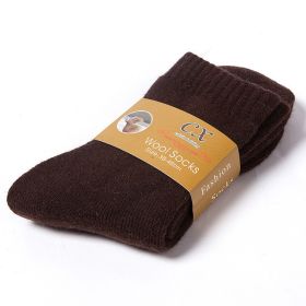 5 Pairs Winter Warm Women Socks Wool Male Men Socks Super Thicker Solid Socks Merino Wool Socks Against Cold Snow Terry Socks (Color: Coffee, size: 5 Pairs)