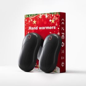 Rechargeable Hand Warmers 2-Pack, Portable Pocket Size, 3 Heat Settings Magnetic, Outdoor Electric Hand Warmers, Hunting, Golfing, Camping, Warm Gift (Color: Black)