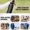 Insulated Water Bottle Stainless Steel with Wide Mouth Lid